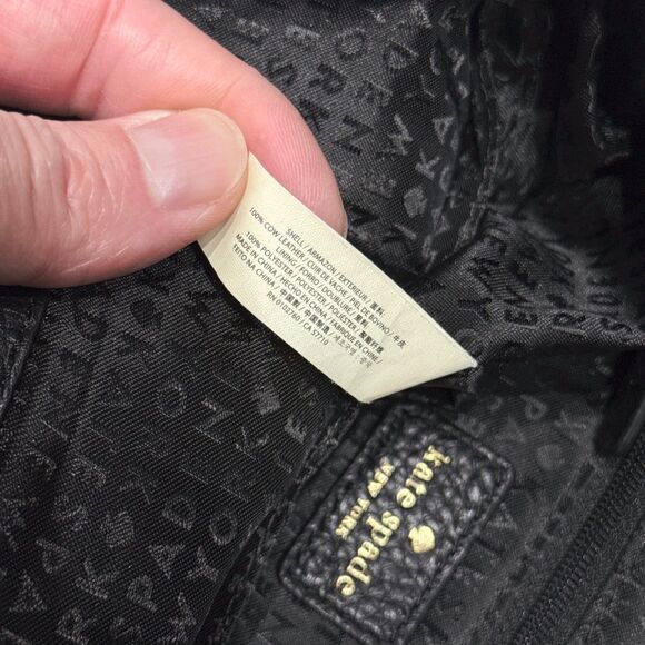 Kate Spade Highland Place Backpack Black Pebbled Leather Gold Hardware 11x10x4 main image 6